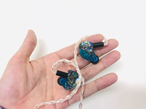 Top angle view of the Kinera Idun IEMs